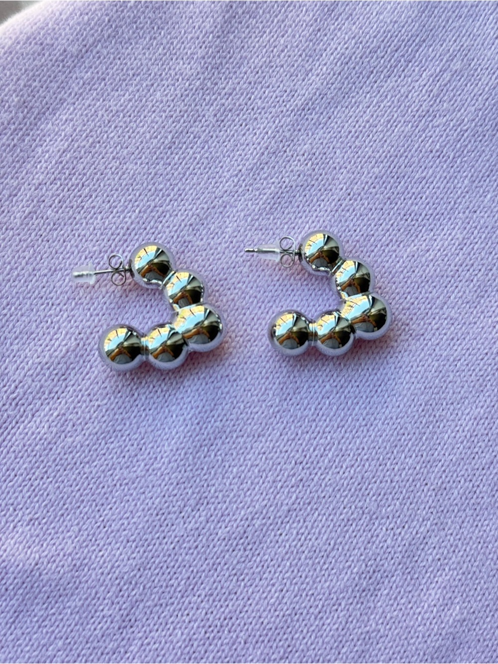 Silver Bubble Statement Stud Earrings